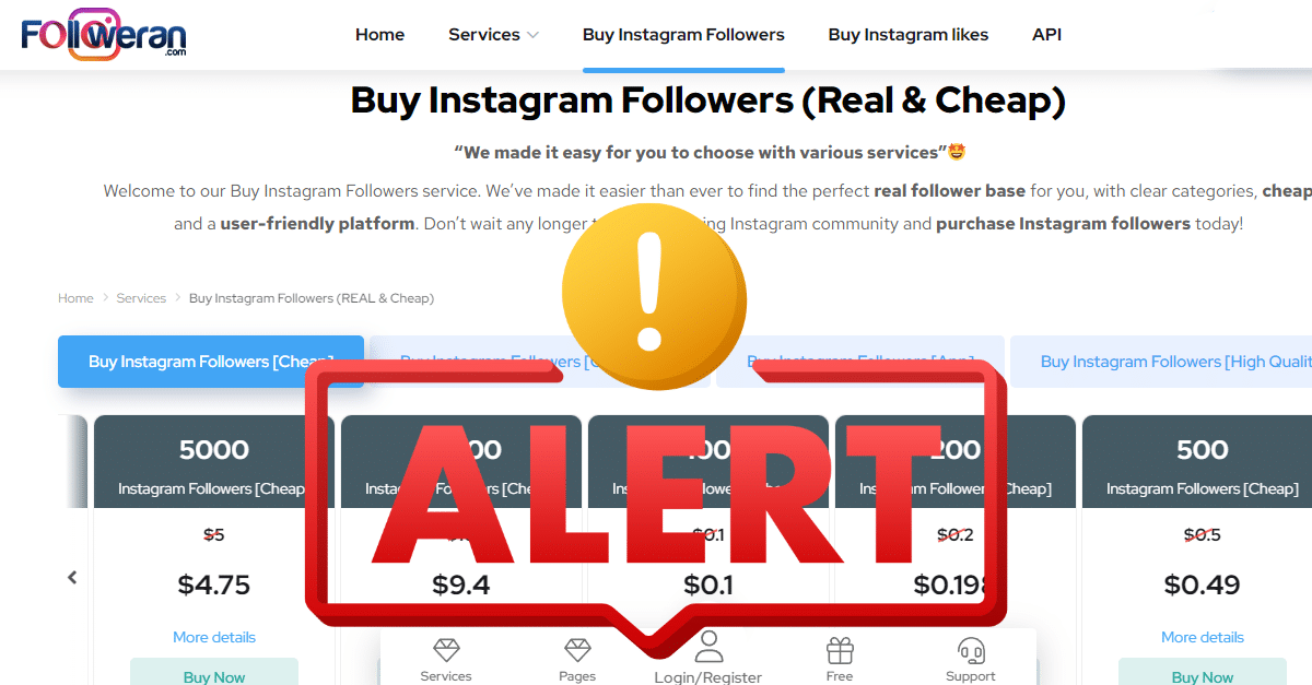 Followeran Review 2025 - Fake Instagram Followers!