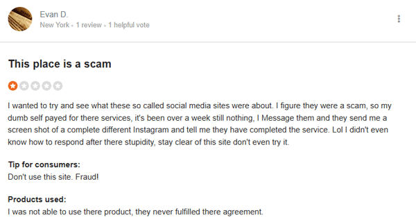 Social Boosting User Review on SiteJabber - This place is a scam