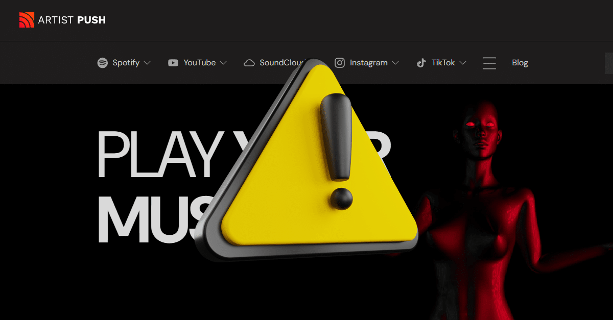 Artist Push Review 2025 – Warning about fake Spotify plays, account risks, and scam complaints.