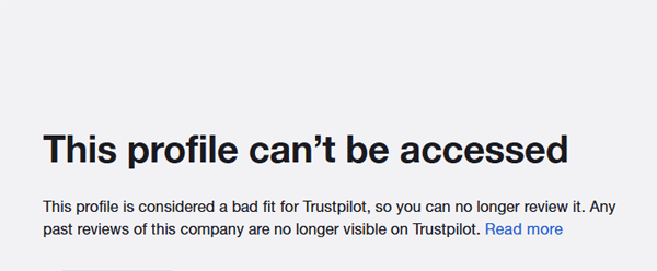 Artist Push TrustPilot Page Suspended