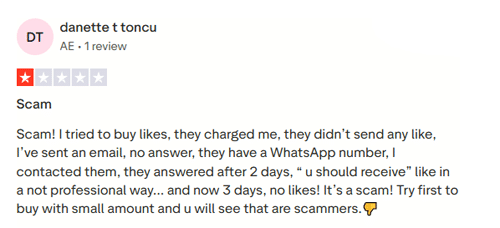 FollowerZoid Users Reviews - No likes delivered